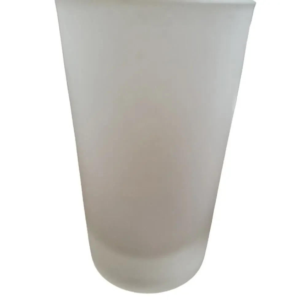 MCM Frosted Glassware Set‎ of 5 8 oz Tropical Bamboo Theme Green Yellow